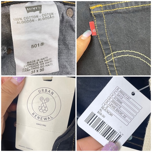 Urban Outfitters Urban Renewal Remade Levi’s Basic High Rise Black Denim Short - Picture 10 of 10